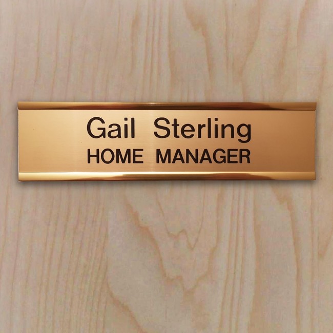 Engraved Office Door Plate and Removable Text Insert
