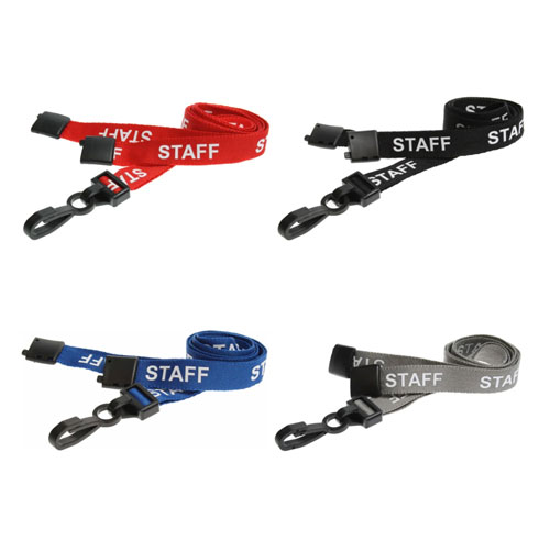 Pre-Printed "Staff" Lanyard with Plastic J Clip