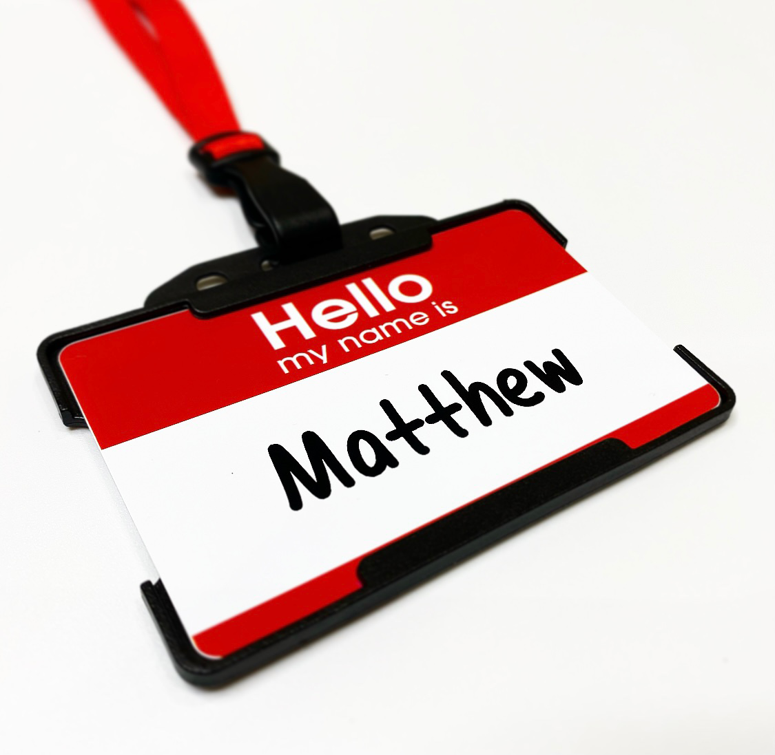 Red Hello ID Badges