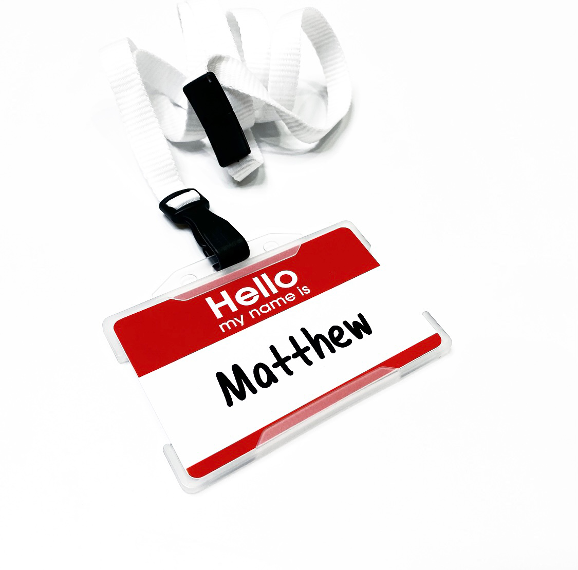 Red Hello ID Badges