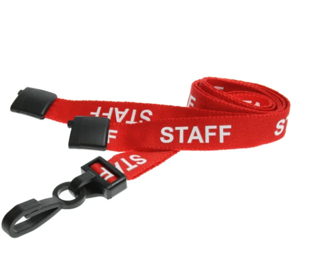 Pre-Printed "Staff" Lanyard with Plastic J Clip