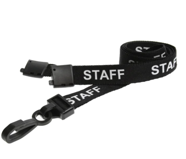 Pre-Printed "Staff" Lanyard with Plastic J Clip