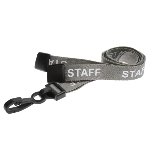 Pre-Printed "Staff" Lanyard with Plastic J Clip