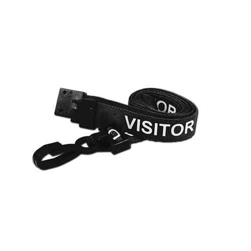 Pre-Printed "Visitor" Lanyard with Plastic J Clip