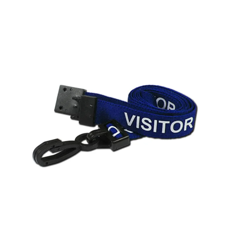 Pre-Printed "Visitor" Lanyard with Plastic J Clip