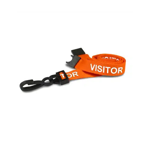 Pre-Printed "Visitor" Lanyard with Plastic J Clip