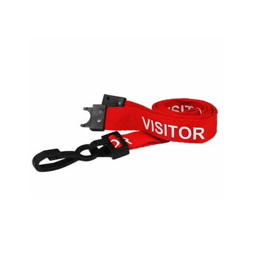 Pre-Printed "Visitor" Lanyard with Plastic J Clip