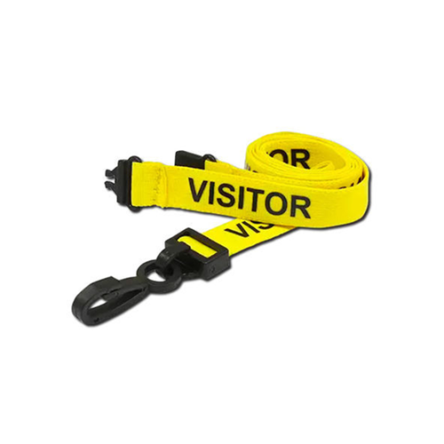 Pre-Printed "Visitor" Lanyard with Plastic J Clip